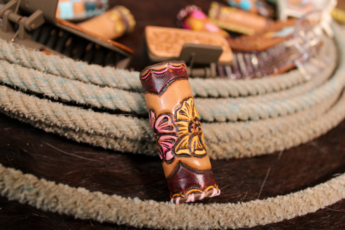 Western Flower- Chapstick Holder