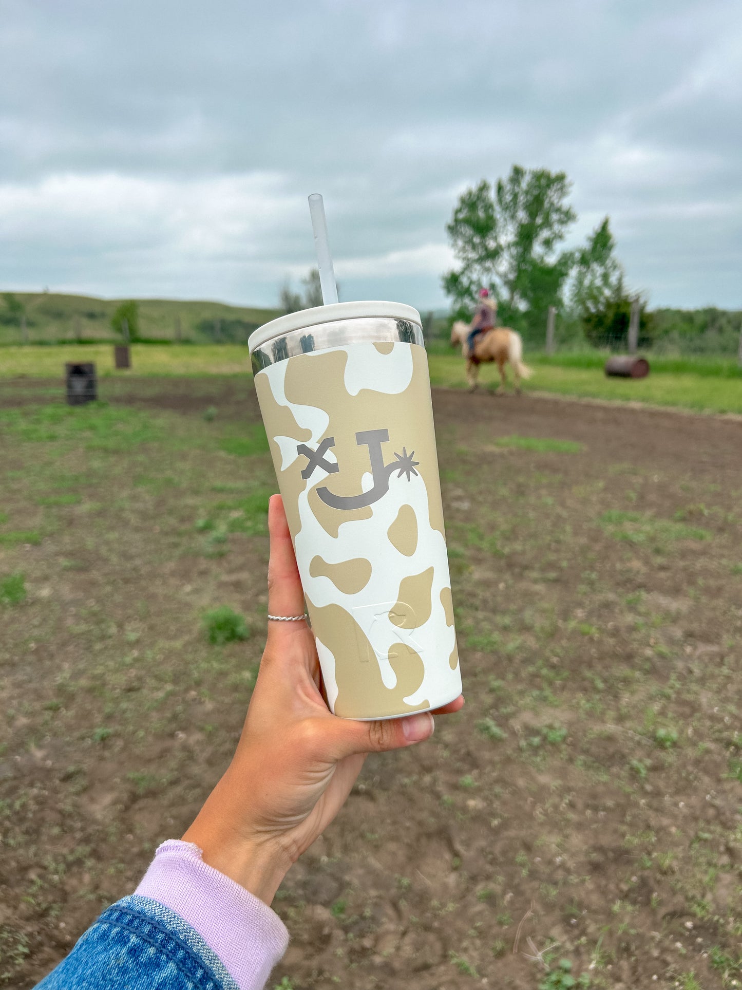 xJ cow print tumbler